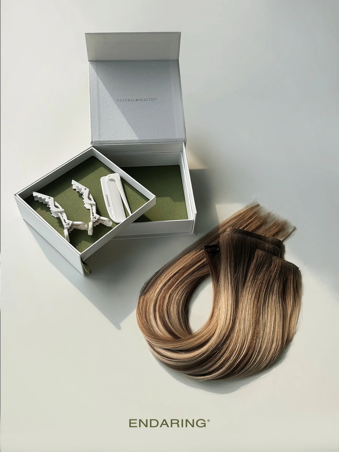 Off Black (brown shine) Invisible Clip-Ins 18"/45.72cm (100g) - Image 9