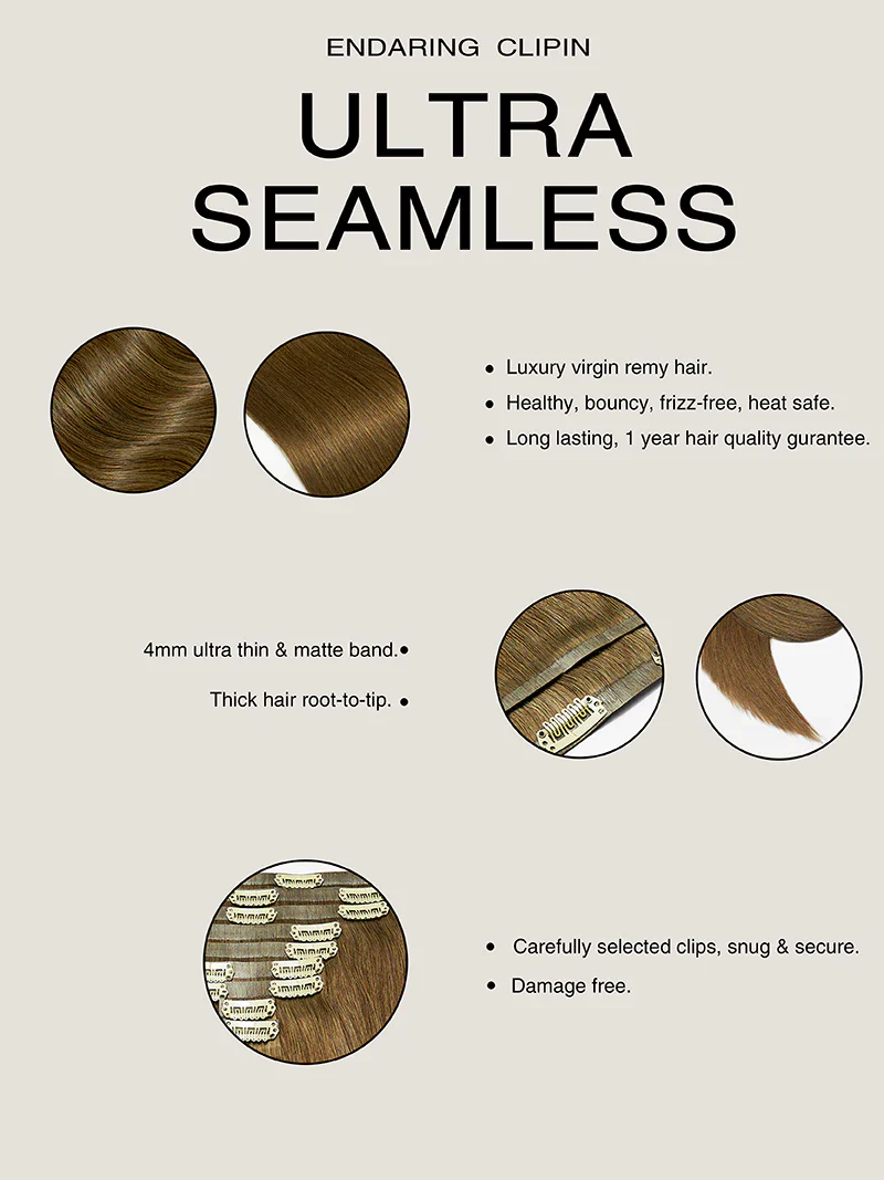 Cool Brown Seamless Clip-Ins 22'' (140g) - Image 4
