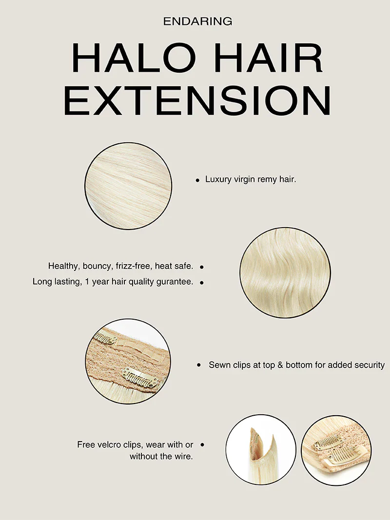 Dirty Blonde Halo Hair Extensions 20'' (140g) - Image 5