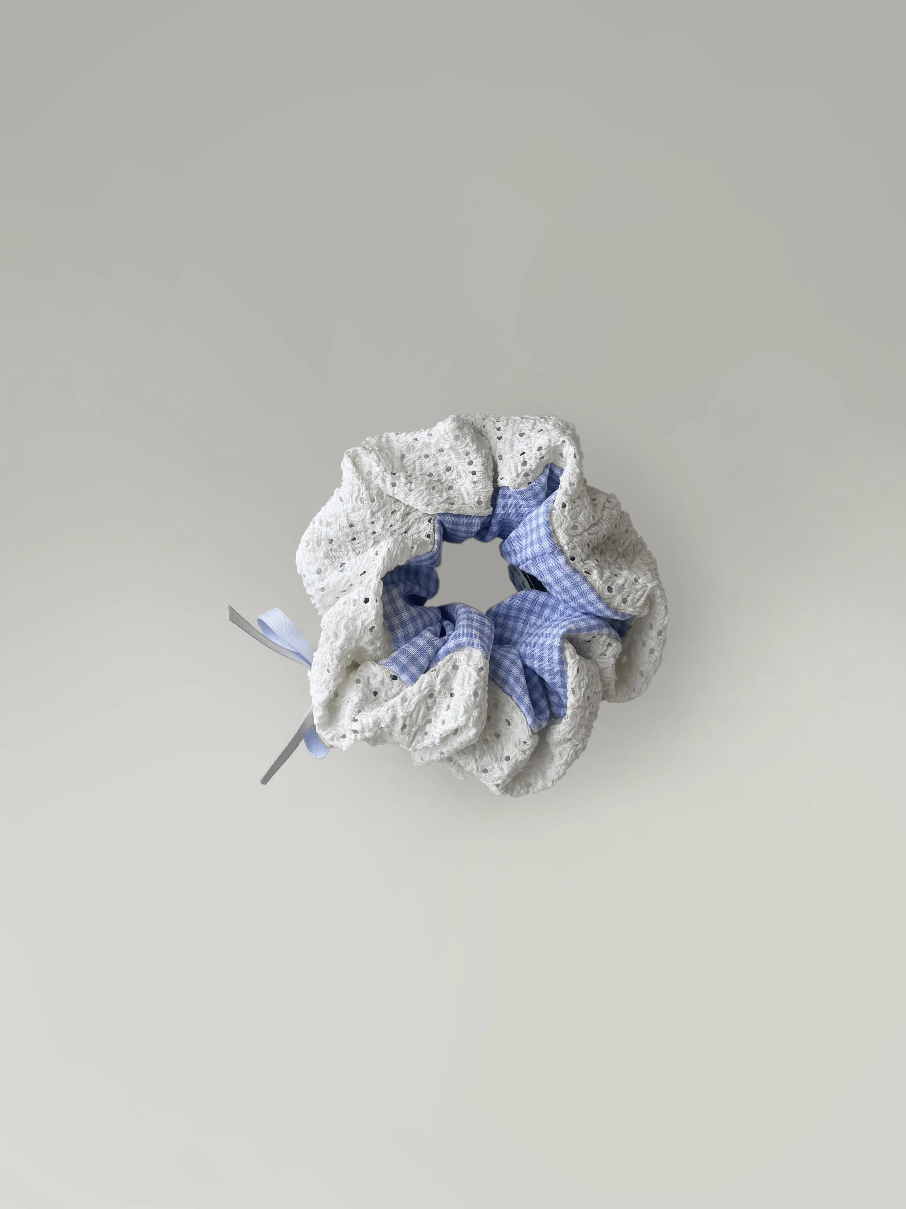 French Gingham Bow Scrunchie - Image 3