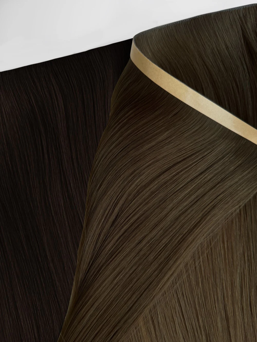 Invisible Tape In Weft Combo: Off Black&Mocha Brown - Image 3
