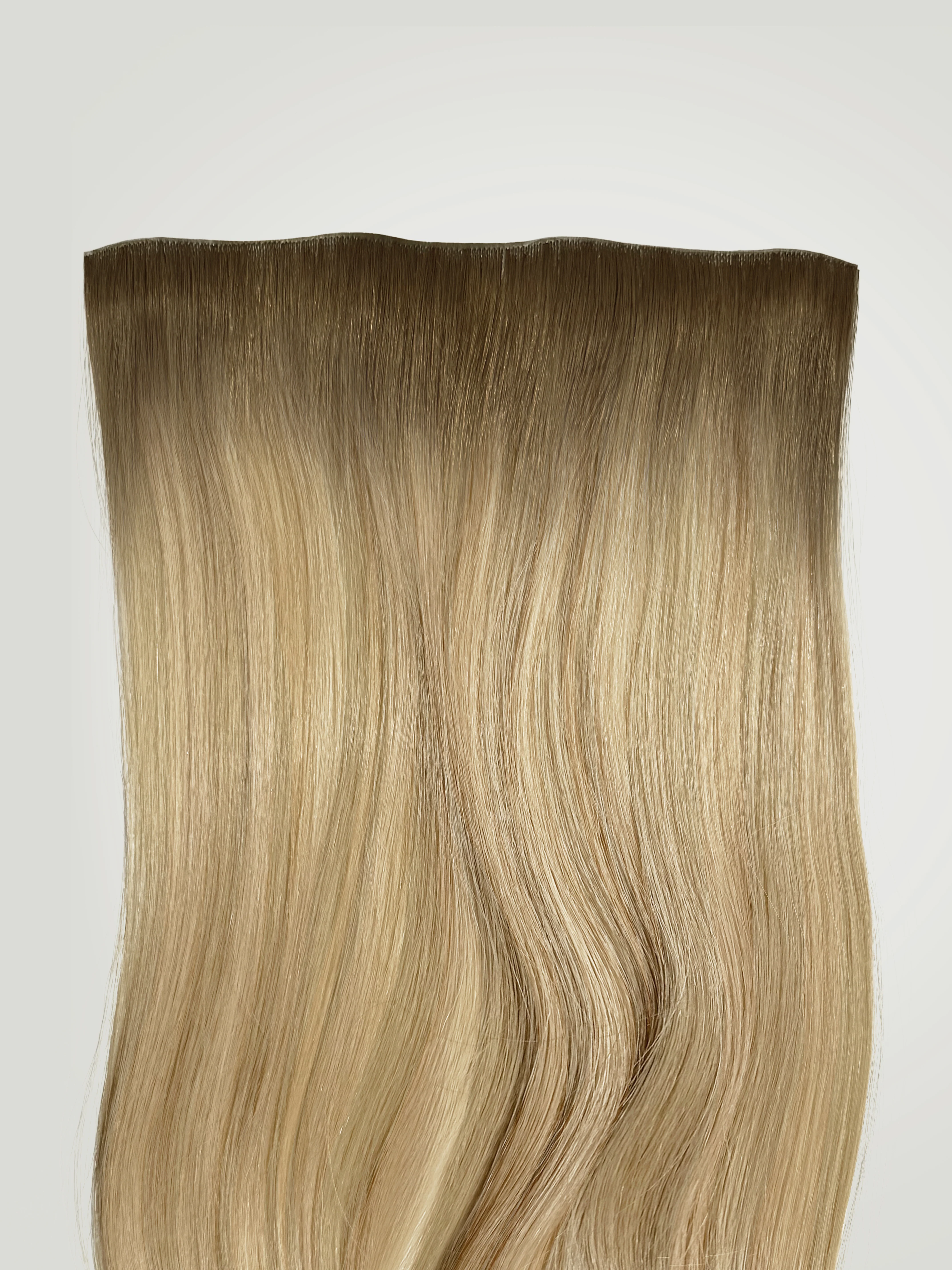 Natural Bronde Balayage Invisible Tape In Weft-100% Virgin Hair - Image 3
