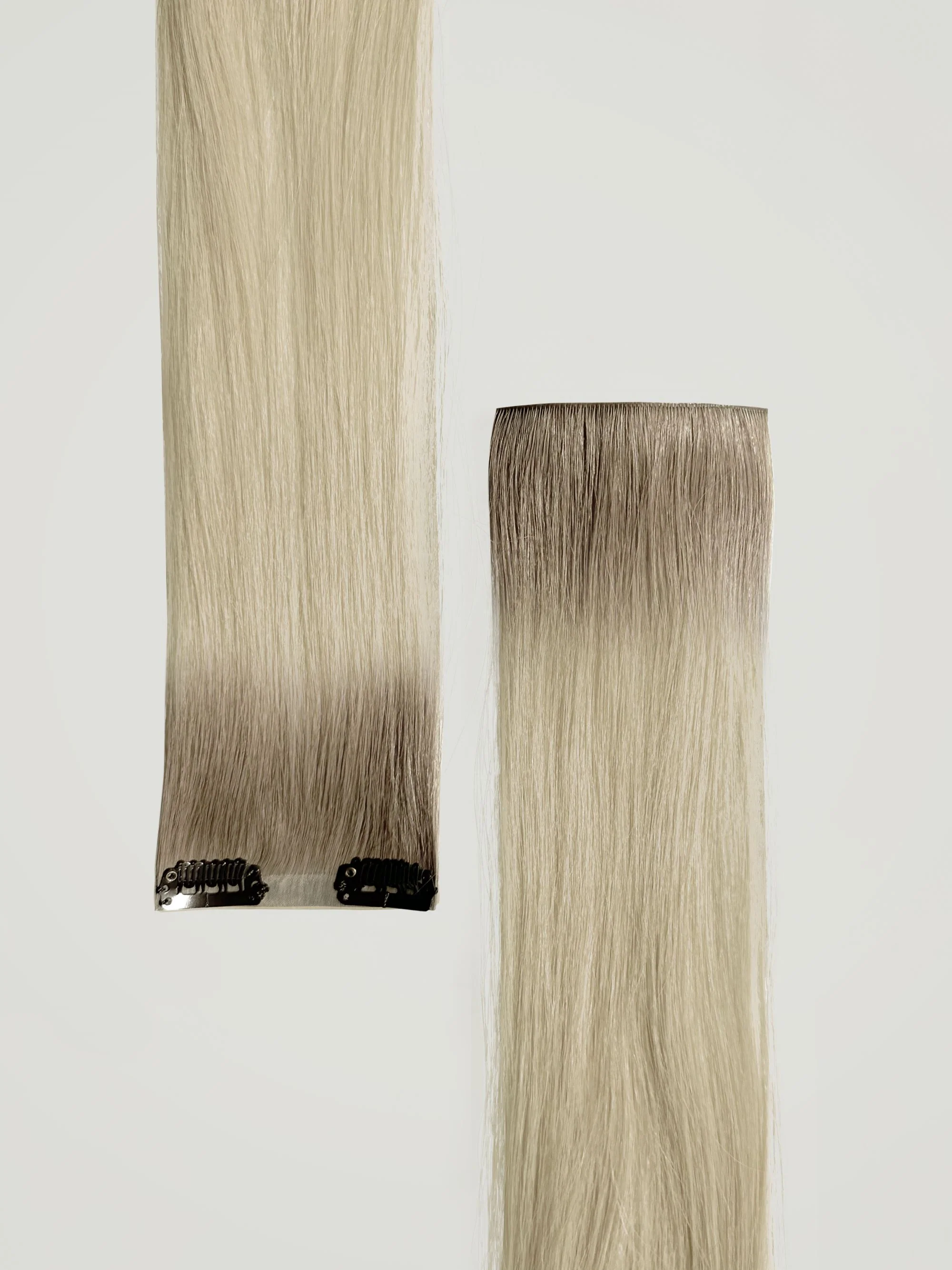 Rooted Ashy Blonde Single Clip-In Hair Extensions 18" (22g/30g) - Image 3