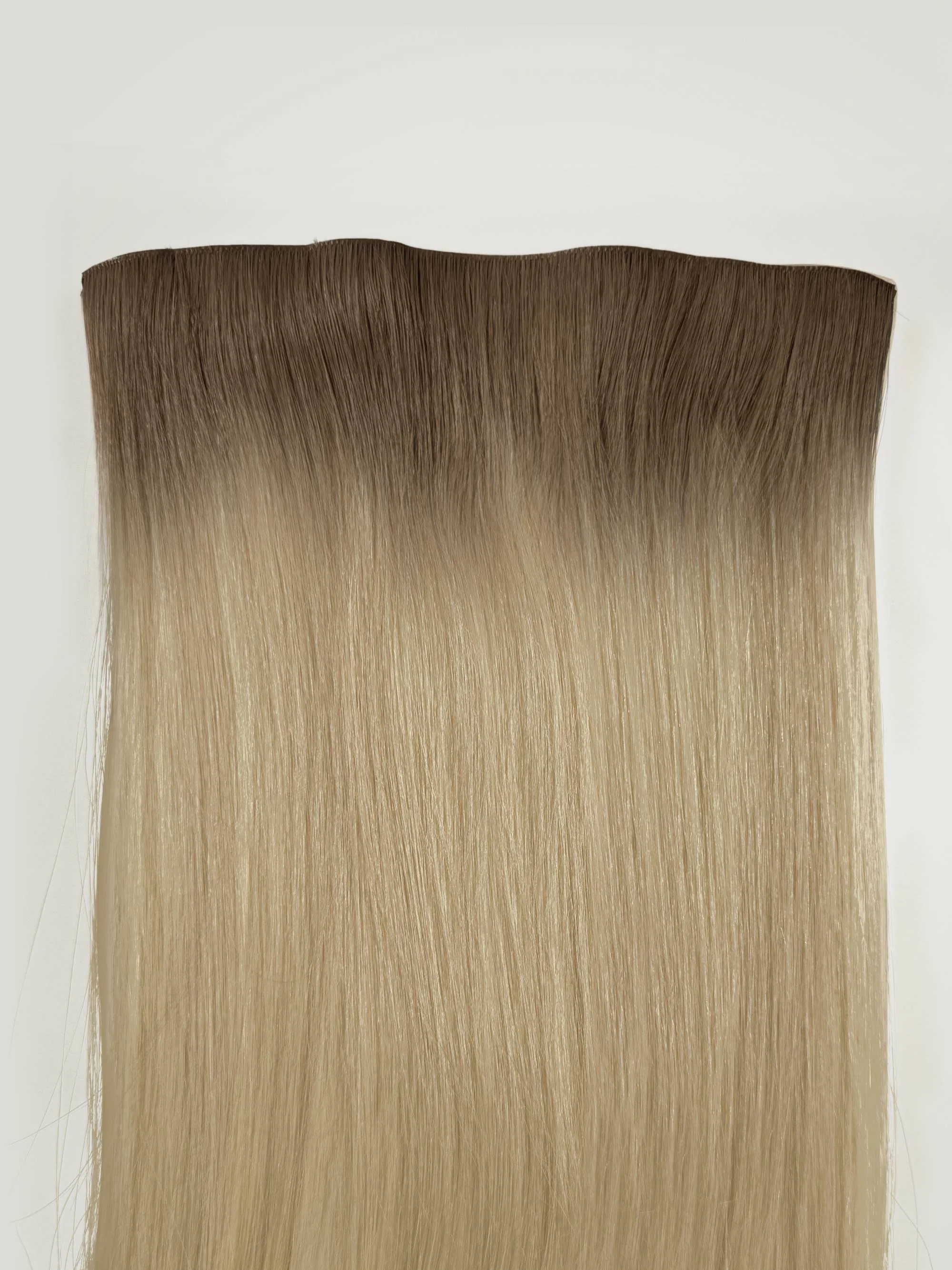 Rooted Beige Blonde Invisible Tape In Weft-100% Virgin Hair - Image 3