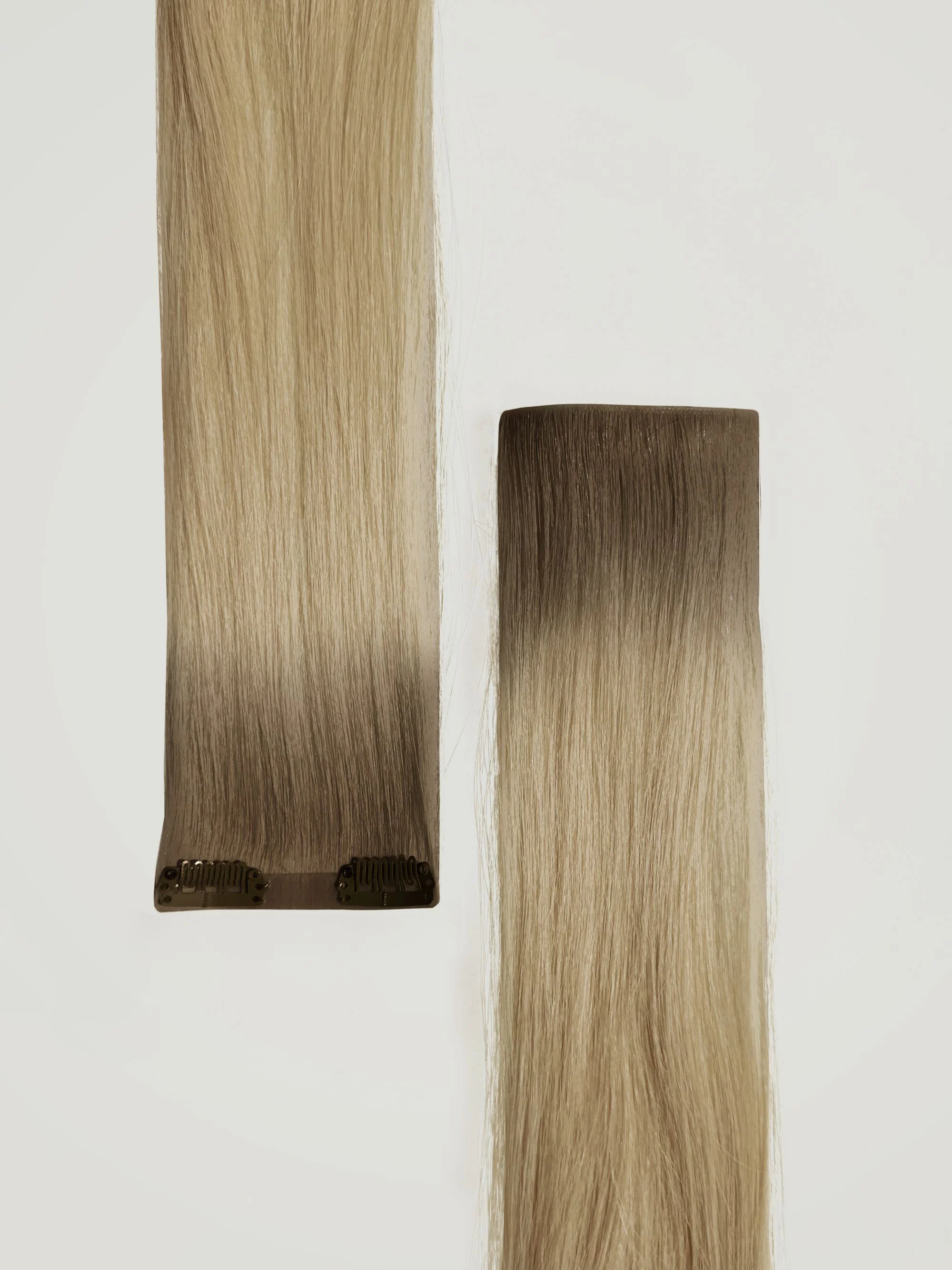 Rooted Beige Blonde Single Clip-In Hair Extensions 18" (22g/30g) - Image 3
