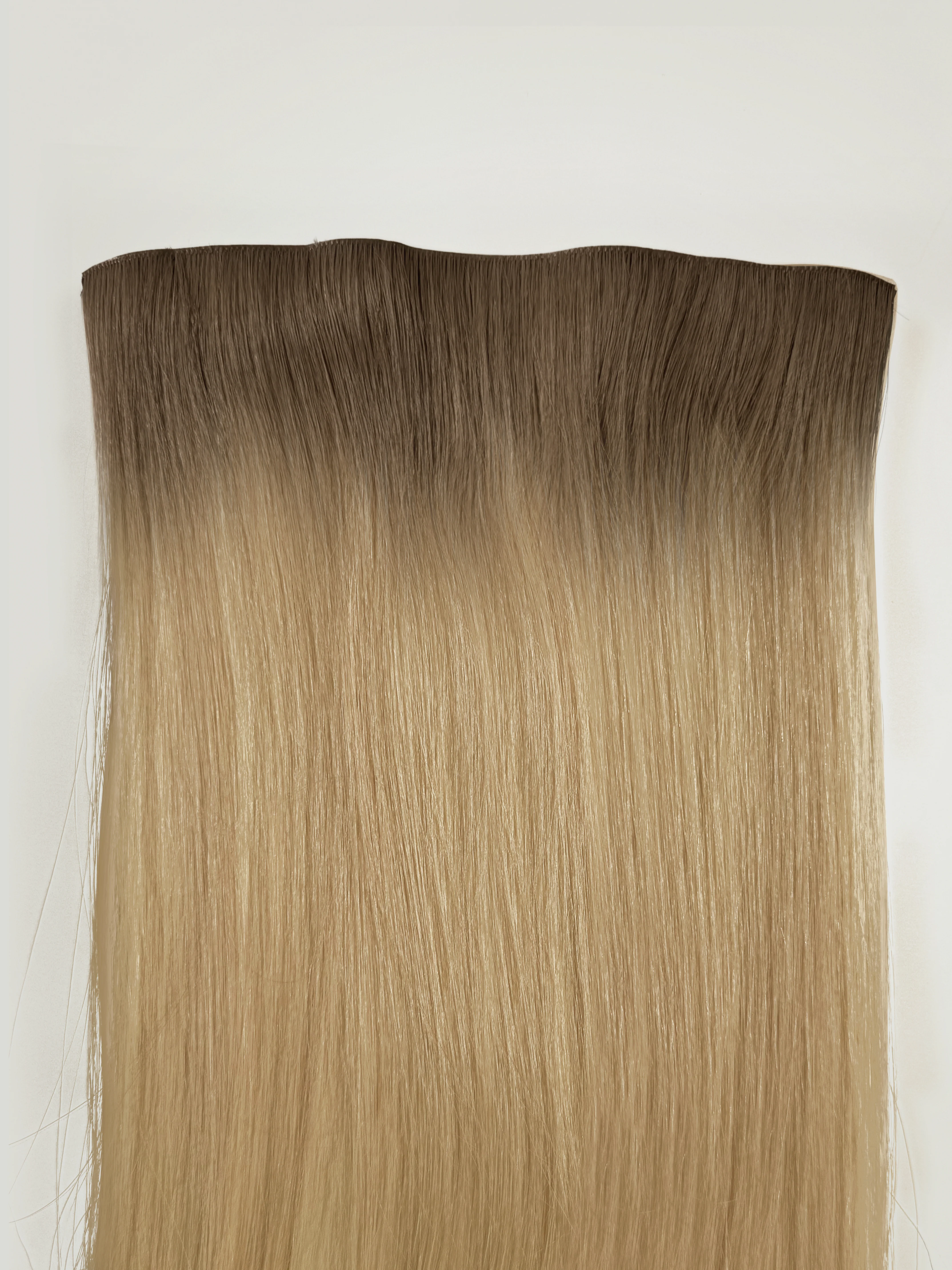 Rooted Buttercream Blonde Invisible Tape In Weft-100% Virgin Hair - Image 3