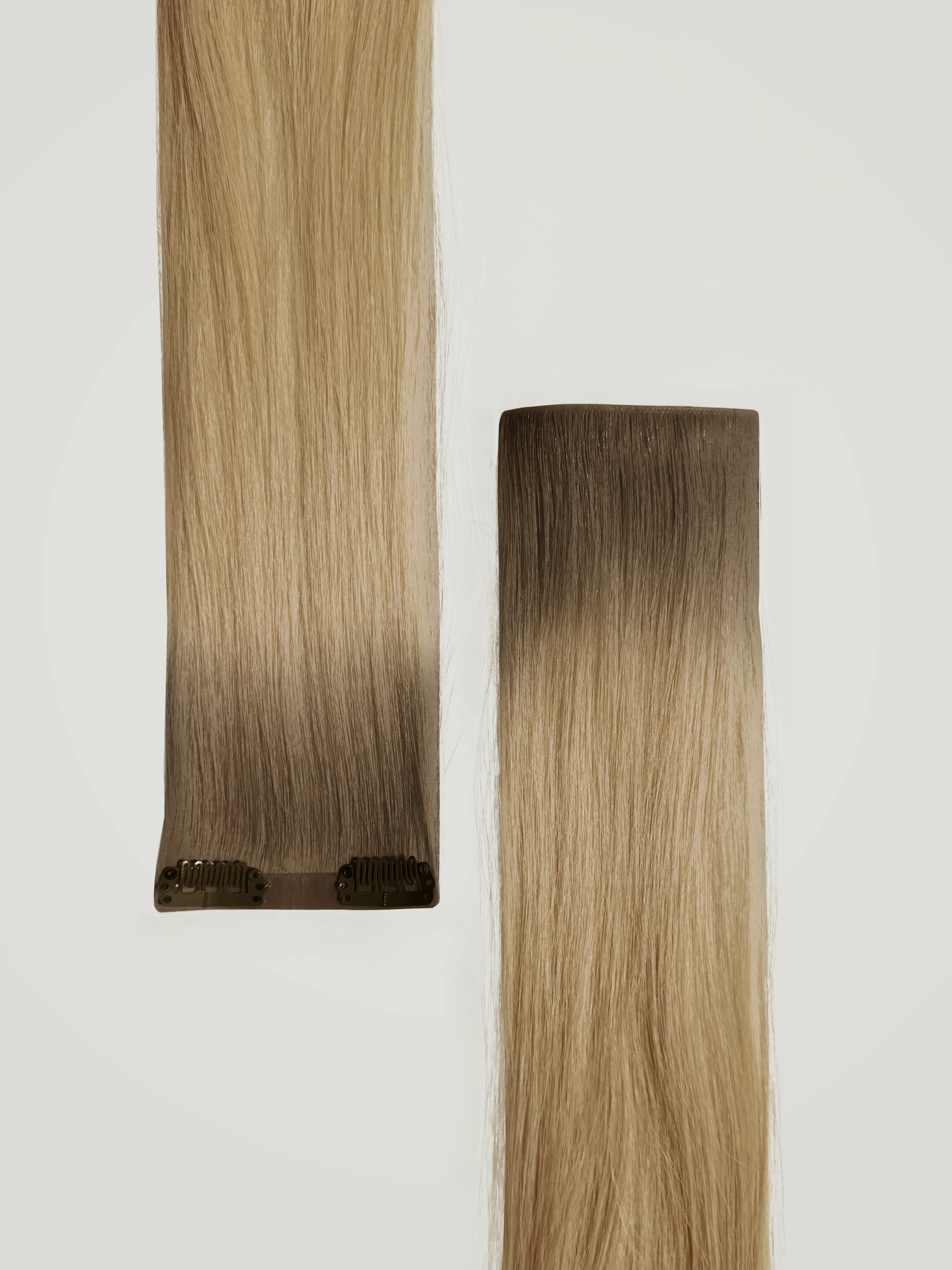 Rooted Buttercream Blonde Single Clip-In Hair Extensions 18" (22g/30g) - Image 3