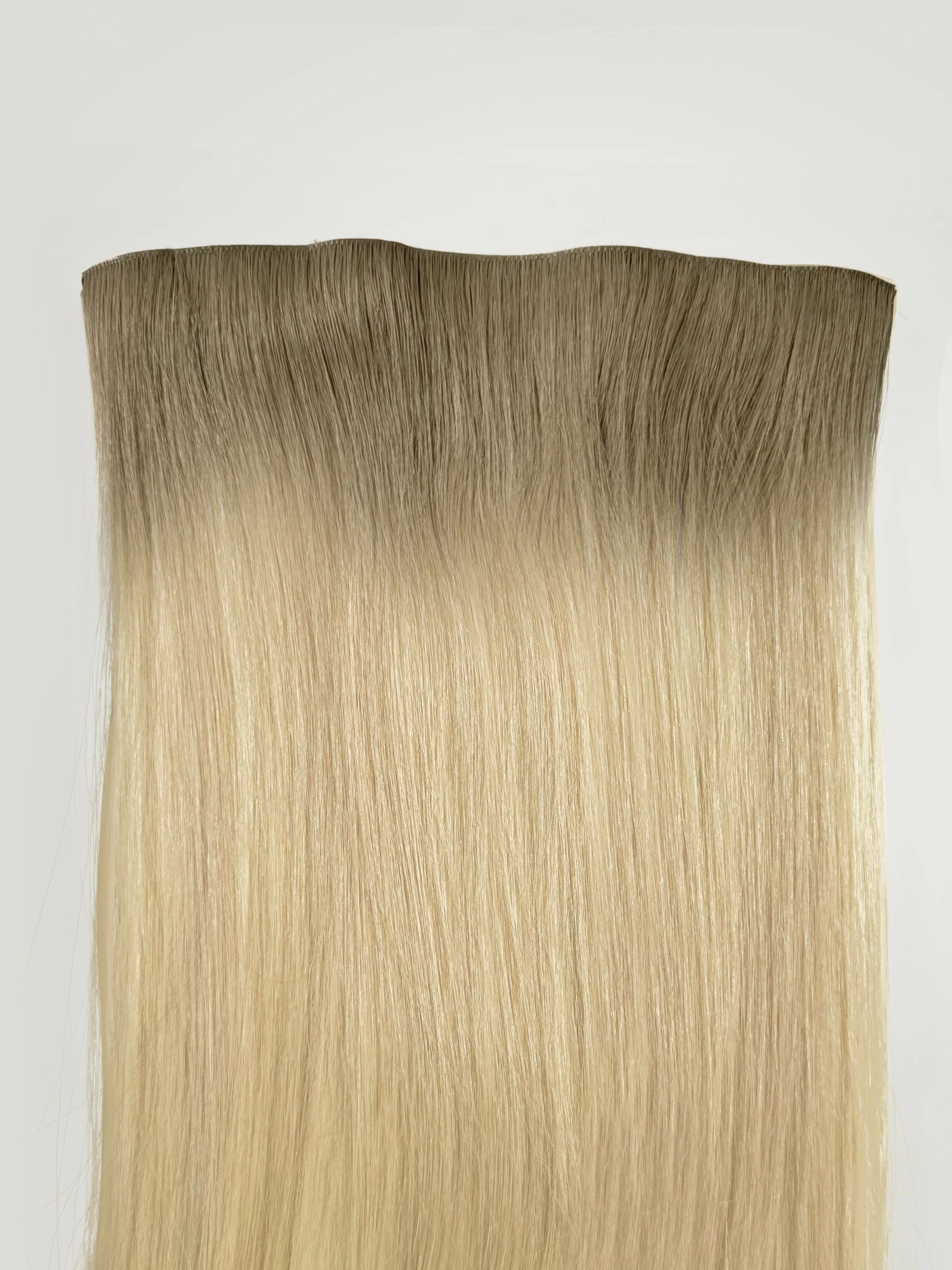 Rooted Champagne Blonde Invisible Tape In Weft-100% Virgin Hair - Image 3