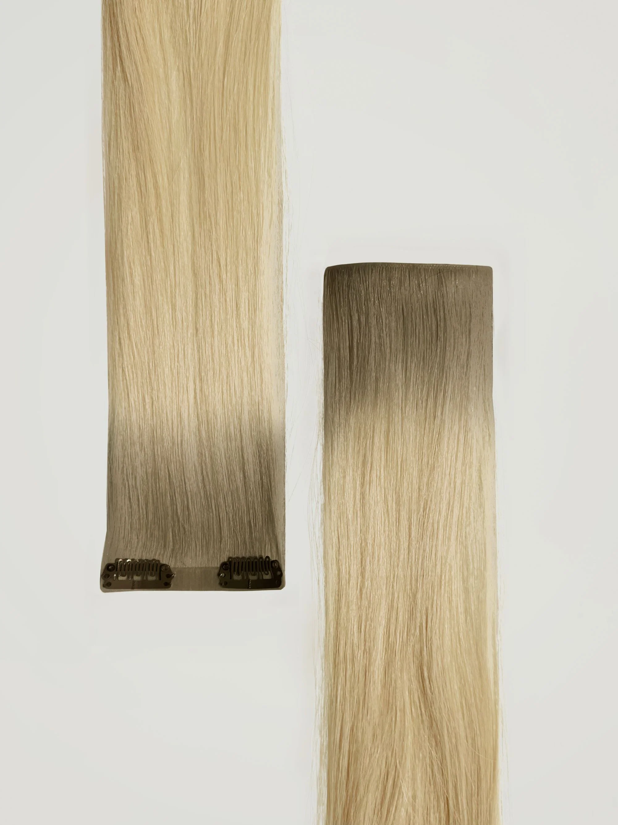 Rooted Champagne Blonde Single Clip-In Hair Extensions 22" (30g/40g) - Image 3